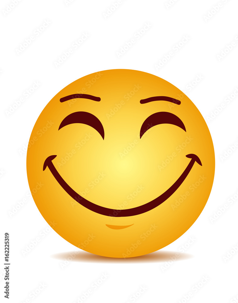 Fototapeta premium Modern yellow laughing happy smile