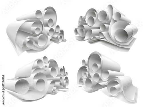 Vászonkép 3D Paper Rolls Mockup Set