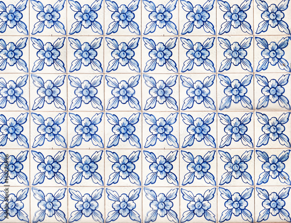 Traditional ornate portuguese decorative tiles azulejos