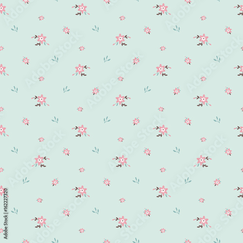 Cute floral print in small flower. Vector seamless pattern.