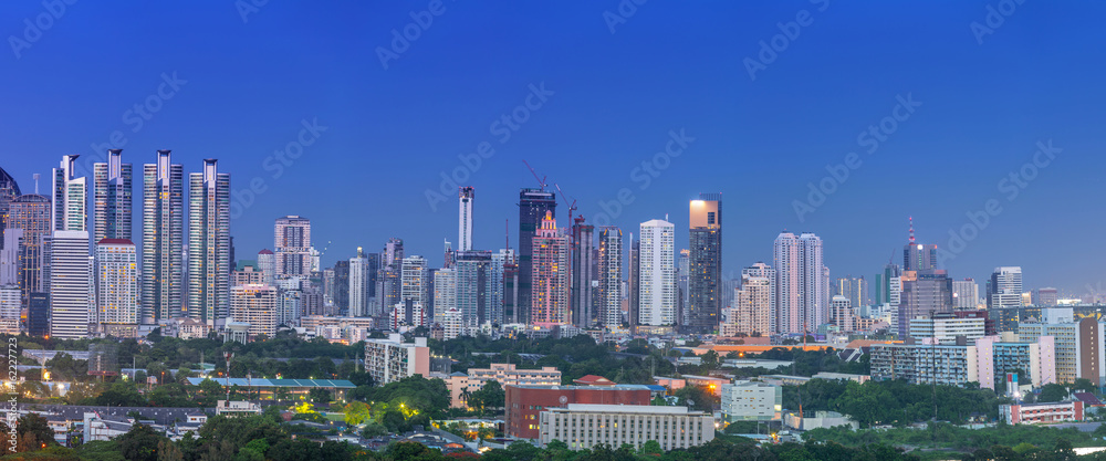 Panorama Bangkok city after sunset