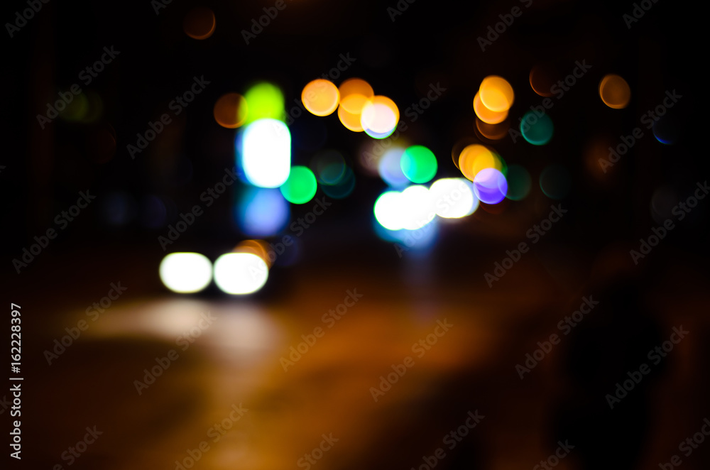Blurred background of the car lights