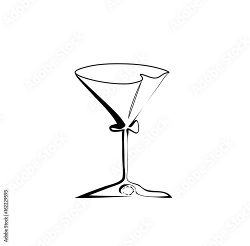The stylized wine glass for martini vector 