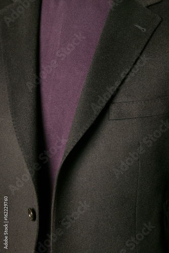 close up of mans jacket