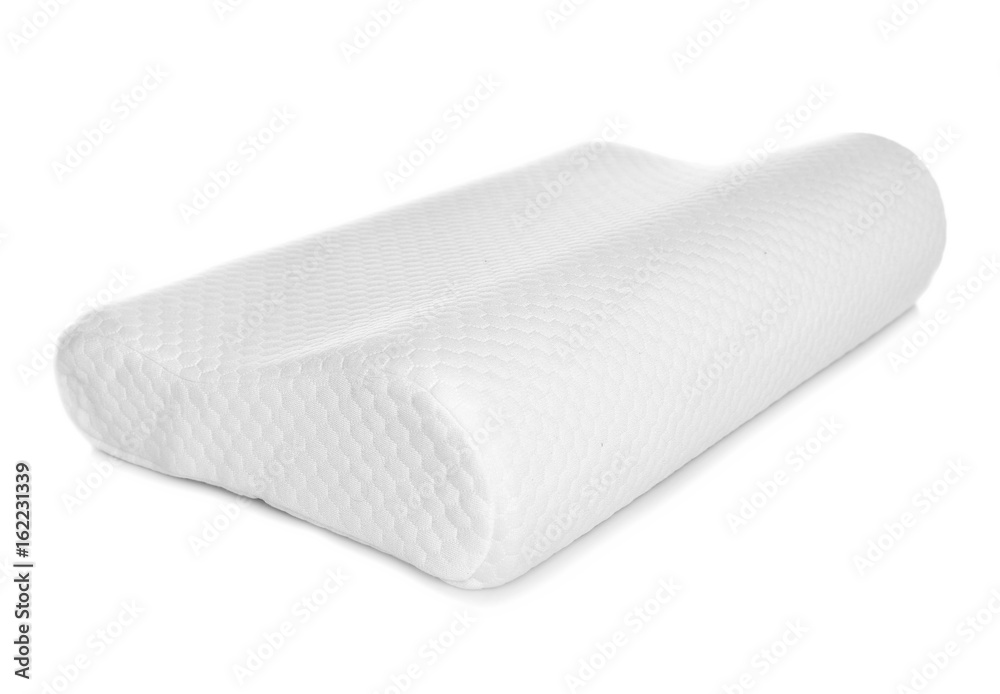 Orthopedic pillow on white background. Physiotherapy concept Orthopedic pillow on white background. Physiotherapy concept