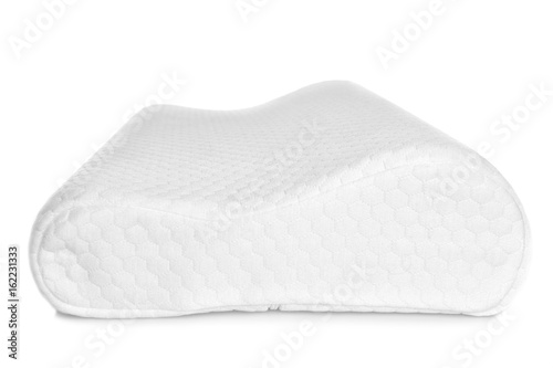 Orthopedic pillow on white background. Physiotherapy concept