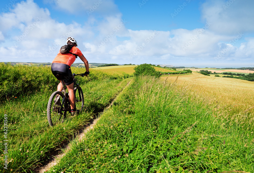 Fototapeta premium vtt dans les chemins de campagne