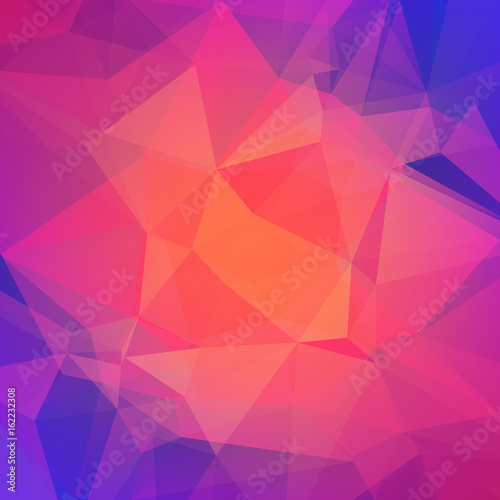 Gradient abstract square triangle background. Vibrant rainbow multicolored polygonal backdrop for business presentation. Positive bright gradient color transition for application and web.