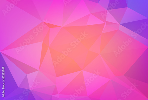 Gradient abstract horizontal triangle background. Vibrant rainbow multicolored polygonal backdrop for business presentation. Positive bright gradient color transition for application and web.