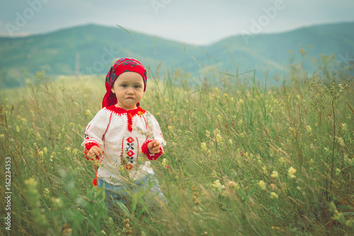 Cute toddler girl with funn...