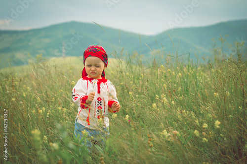 Cute toddler girl with funn...