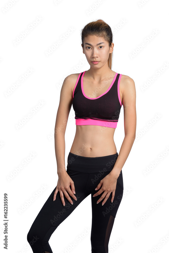 Growth portrait of fitness woman in sportswear.