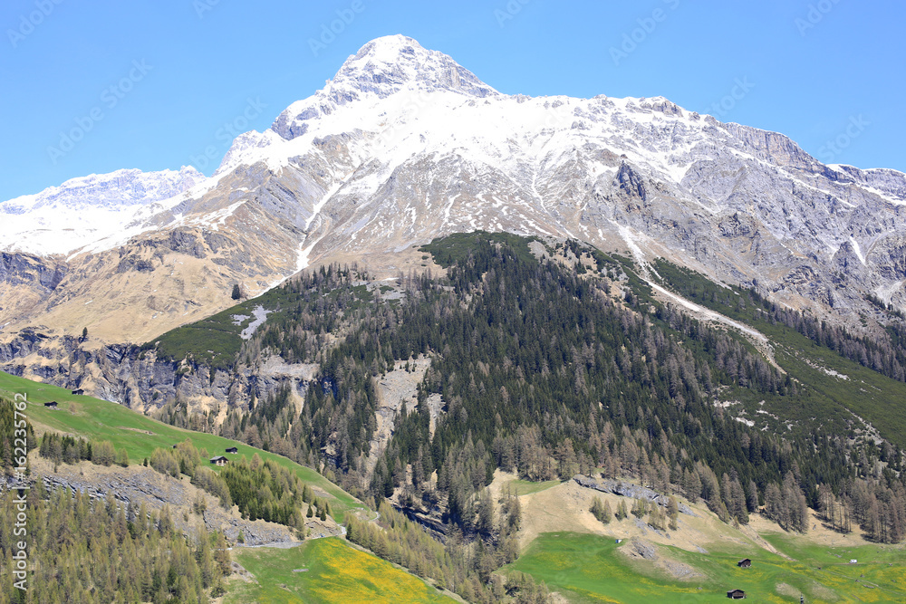 Scenic valley in Graubunden, Switzerland