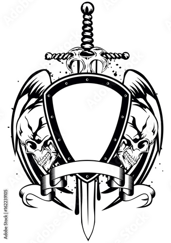 skulls sword frame