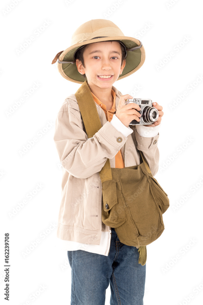 Boy in safari clothes