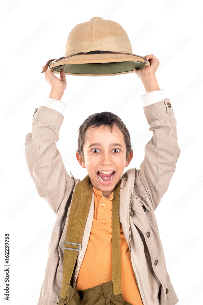 Boy in safari clothes