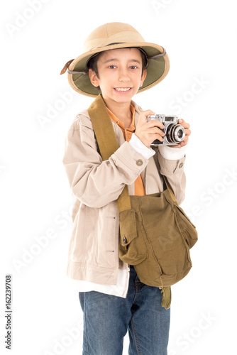 Obraz na płótnie Boy in safari clothes w salonie