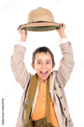 Boy in safari clothes