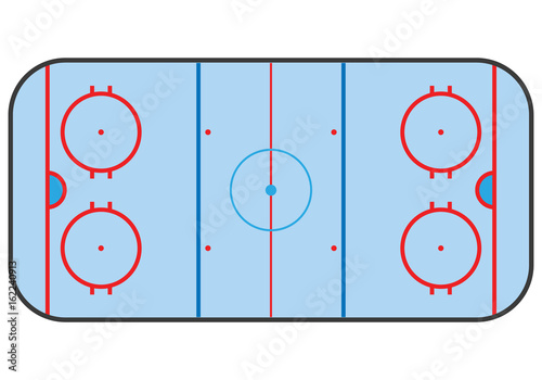 Scheme of ice hockey rink. Vector illustration.