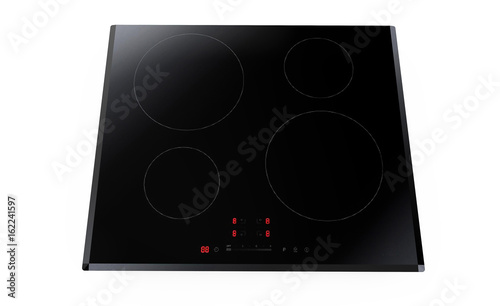 Induction cooktop on white background 3d render