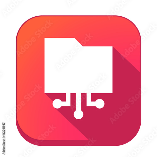 ikona z długim cieniem na tle zaokrąglonego kwadratu