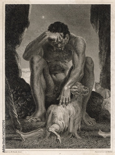 Bild auf Leinwand Polyphemus  the Cyclops  in his cave