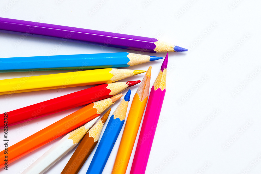 Fototapeta premium pencils on white background