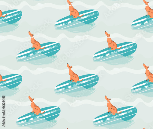 Photography Hand drawn vector abstract summer time fun seamless pattern illustration with su