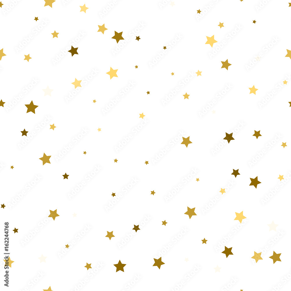 Abstract white modern seamless pattern with gold stars. Vector illustration.Shiny background. Texture of gold foil. Abstract white modern seamless pattern with gold stars. Vector illustration.Shiny background. Texture of gold foil.