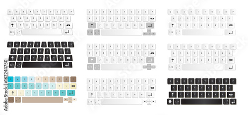 Set of Compact virtual keyboards vector illustration