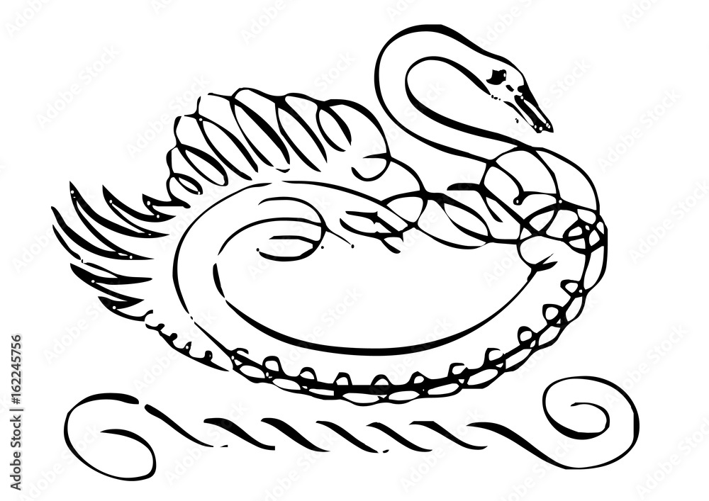 Obraz premium Swan outline