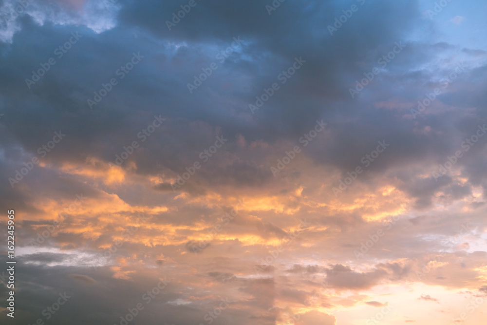 dramatic sunset sky background,color of sky landscape.