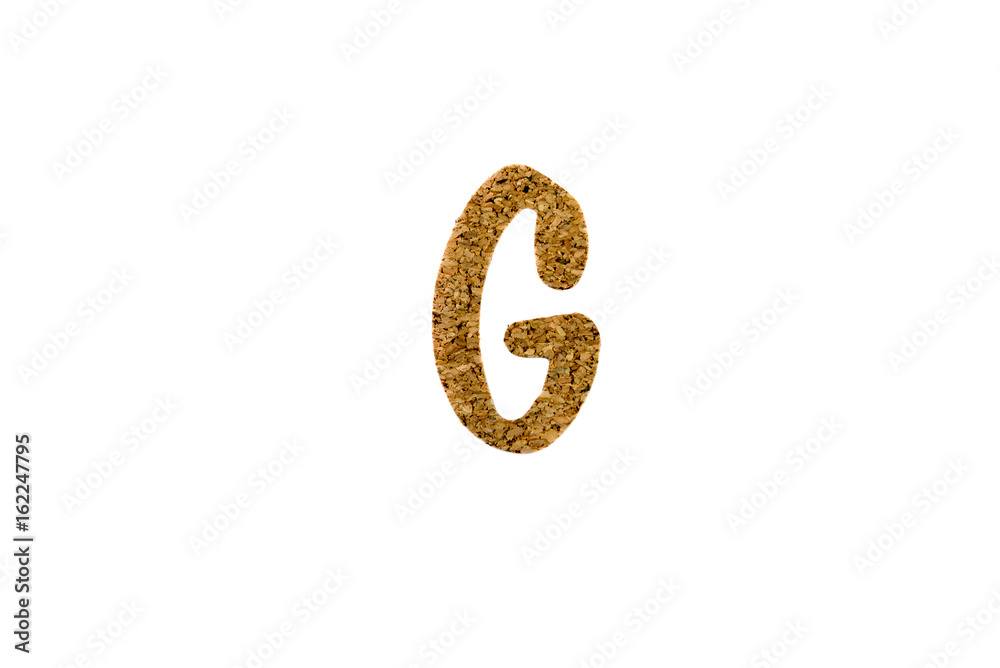 wood texture alphabet on white background