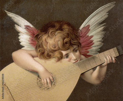 Принти на полотні Angel playing lute