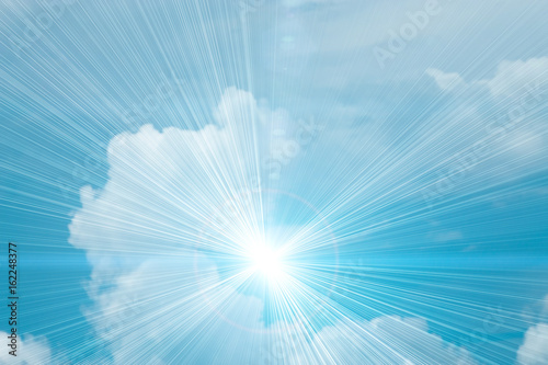 The sun shines, looking far out of sight.