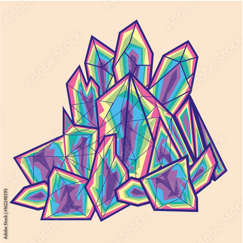 rainbow-colored crystal vecktor