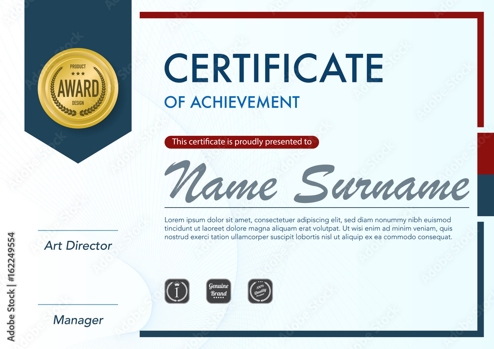 Obraz premium Certificate template luxury and diploma style,vector illustration.