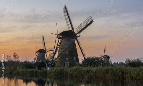 Kinderdijk with three windmills