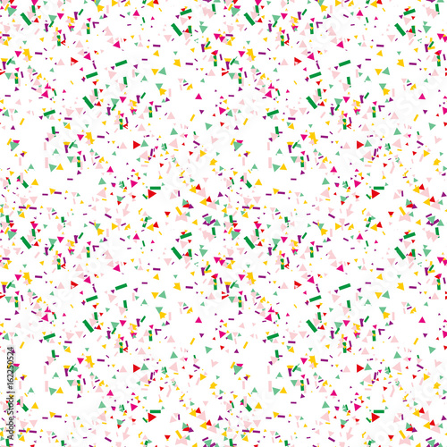 Party celebration confetti with small triangles and stripes pattern.