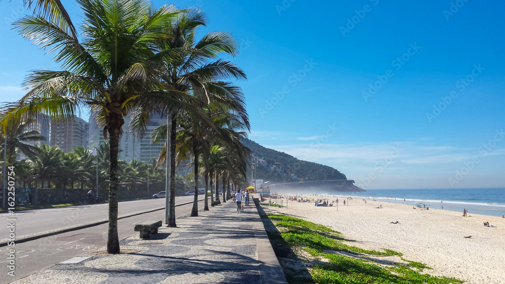 Sunny day at Sao Conrado beach, Rio de Janeiro - Brazil