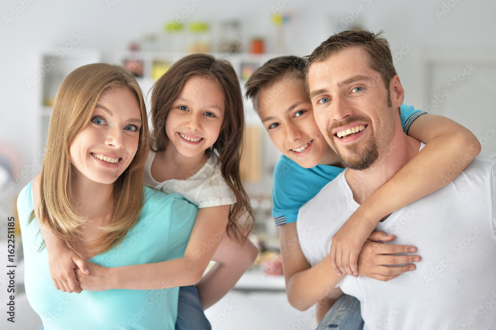 Family having fun indoors