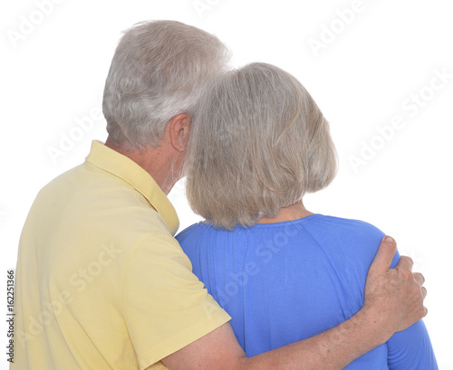 Senior couple on white