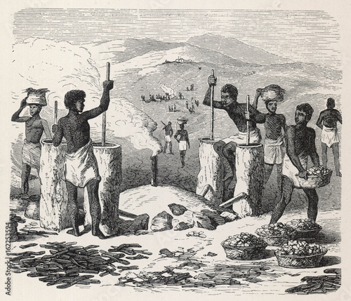 Obraz na plátně Iron Smelting - Africa. Date: 1897