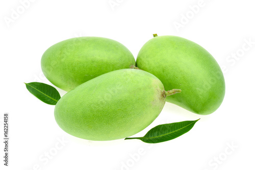 Wallpaper Mural green mango isolated on white background Torontodigital.ca