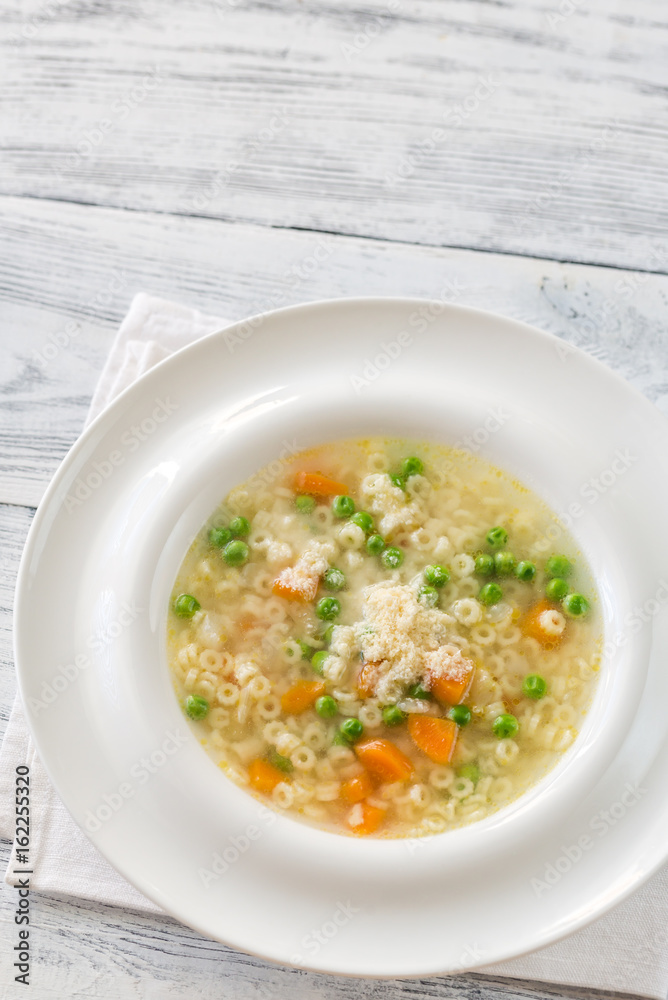 Italian chicken pasta soup with parmesan Italian chicken pasta soup with parmesan