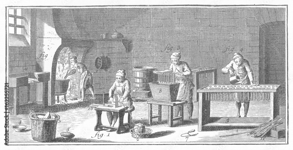 Candle-Making - 18th century France. Date: circa 1760 Stock Photo | Adobe  Stock