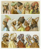 Asian Headwear - Racinet. Date: mid 19th century