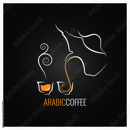 arabic coffee logo design background
