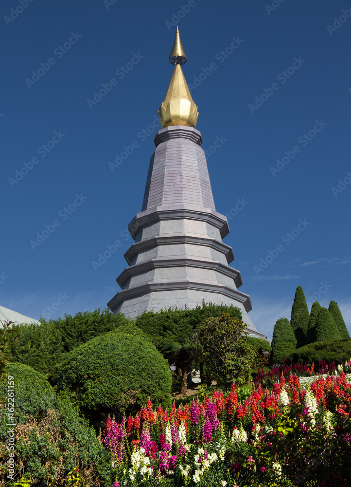 Pagoda with the garden at Doi Inthanon national park, Chiang Mai Thailand