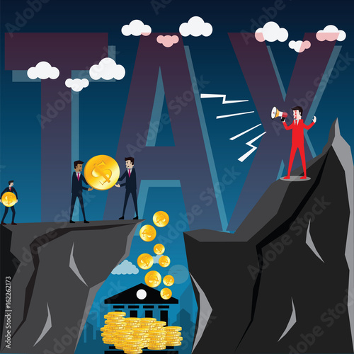 Business finance concept,Employment works for pay tax - vector